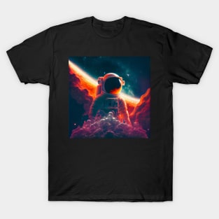 Astronaut stares into the galaxy T-Shirt
